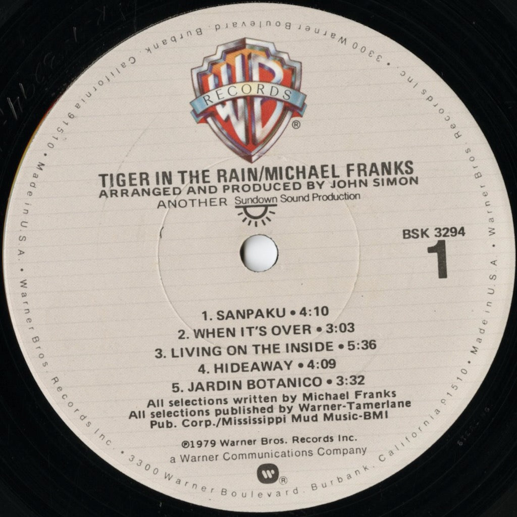 Michael Franks / マイケル・フランクス / Tiger In The Rain (BSK 3294)