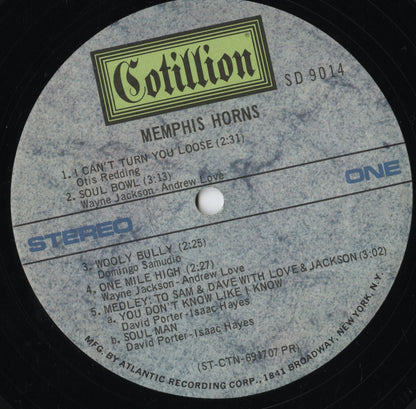 Memphis Horns - Memphis Horns (SD 9014) LP 1970 US Cotillion｜中古LP