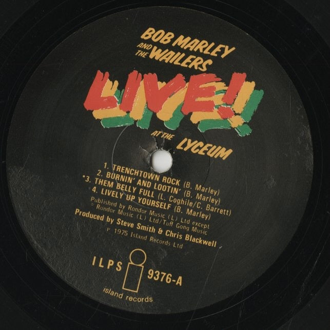 Bob Marley & The Wailers / ボブ・マーリー & ザ・ウェイラーズ / Live! (ILPS 9376) UK Pressing