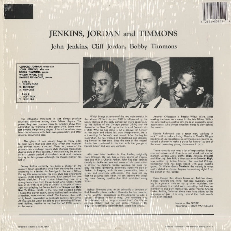 John Jenkins / ジョン・ジェンキンス / Jenkins, Jordan And Timmons (OJC-251)