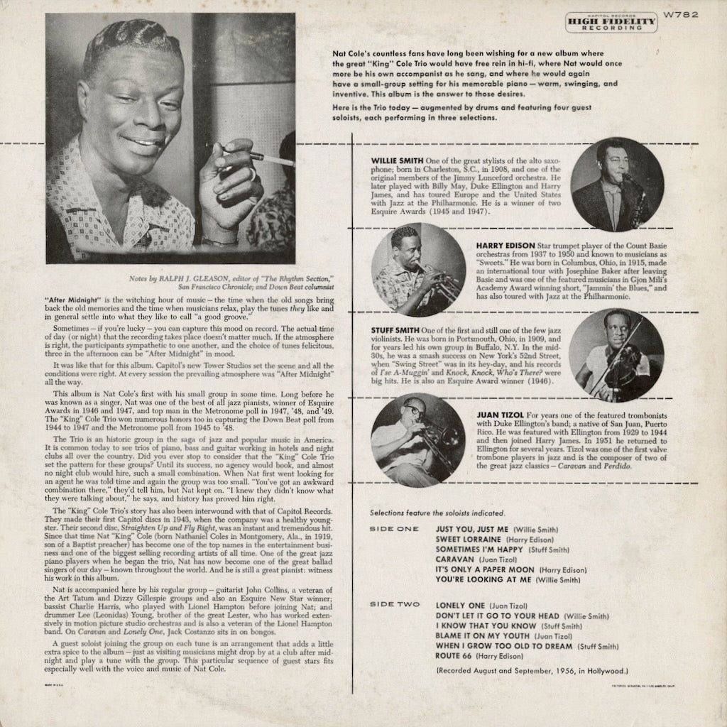 Nat King Cole – After Midnight (W-782) LP 1957 US Capitol | 中古LP