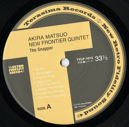 Akira Matsuo New Frontier Quintet - The Snapper (TYLP-1013) LP 2009 JPN Terasima Records｜中古LP