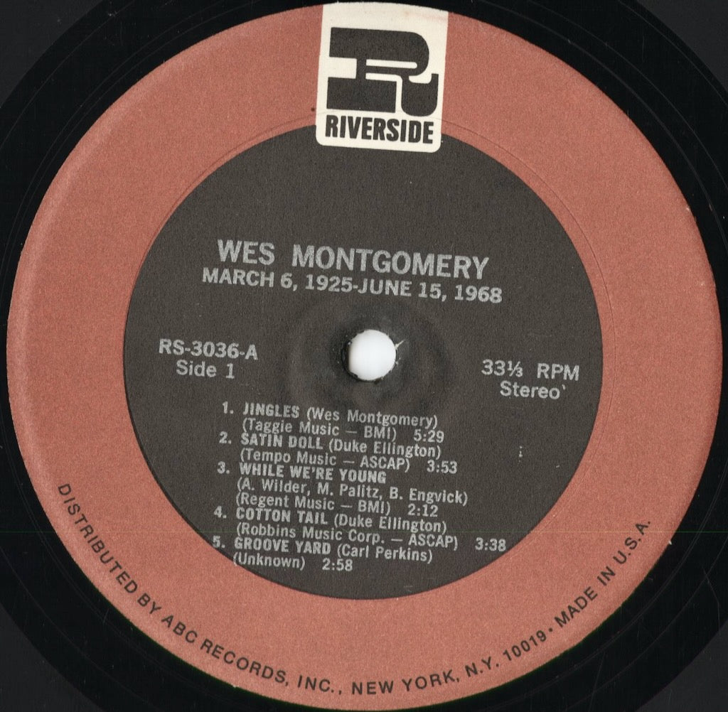 Wes Montgomery - March 6, 1925-June 15, 1968 (RS-3036) 1968 US Riverside｜中古LP
