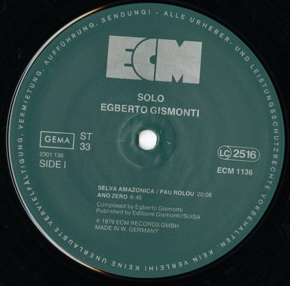 Egberto Gismonti / エグベルト・ジスモンチ / Solo (ECM-1136)