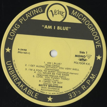 Betty Madigan / ベティ・マディガン / Am I Blue? (POJJ-1631)