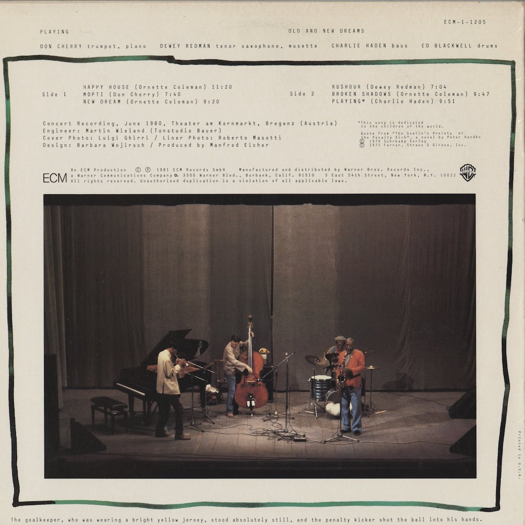 Old And New Dreams - Playing (ECM-1-1205) LP 1981 US ECM｜中古LP