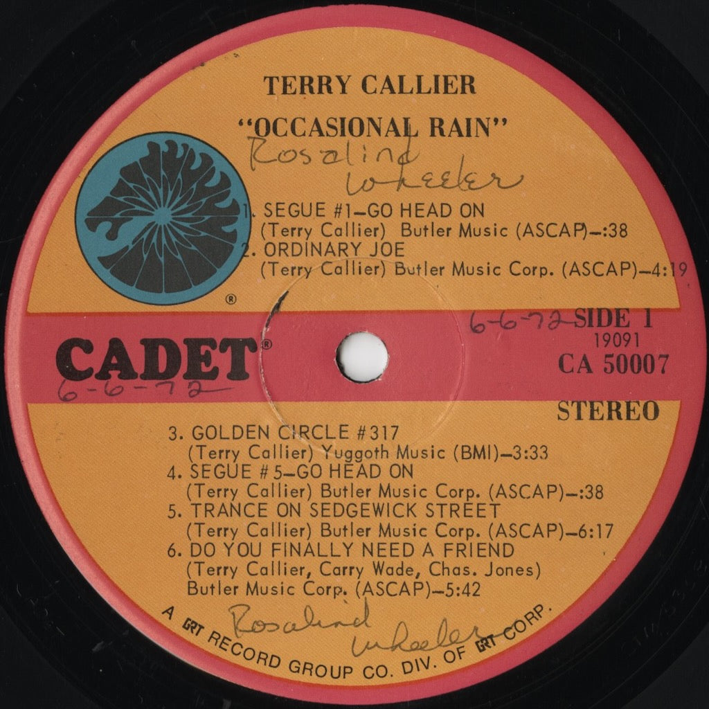 Terry Callier – Occasional Rain (CA-50007) LP 1972 US Cadet | 中古LP