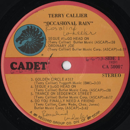 Terry Callier – Occasional Rain (CA-50007) LP 1972 US Cadet | 中古LP