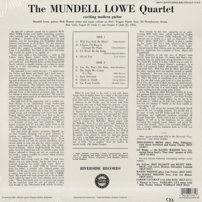 Mundell Lowe / マンデル・ロウ / The Mundell Lowe Quartet (OJC-1773)
