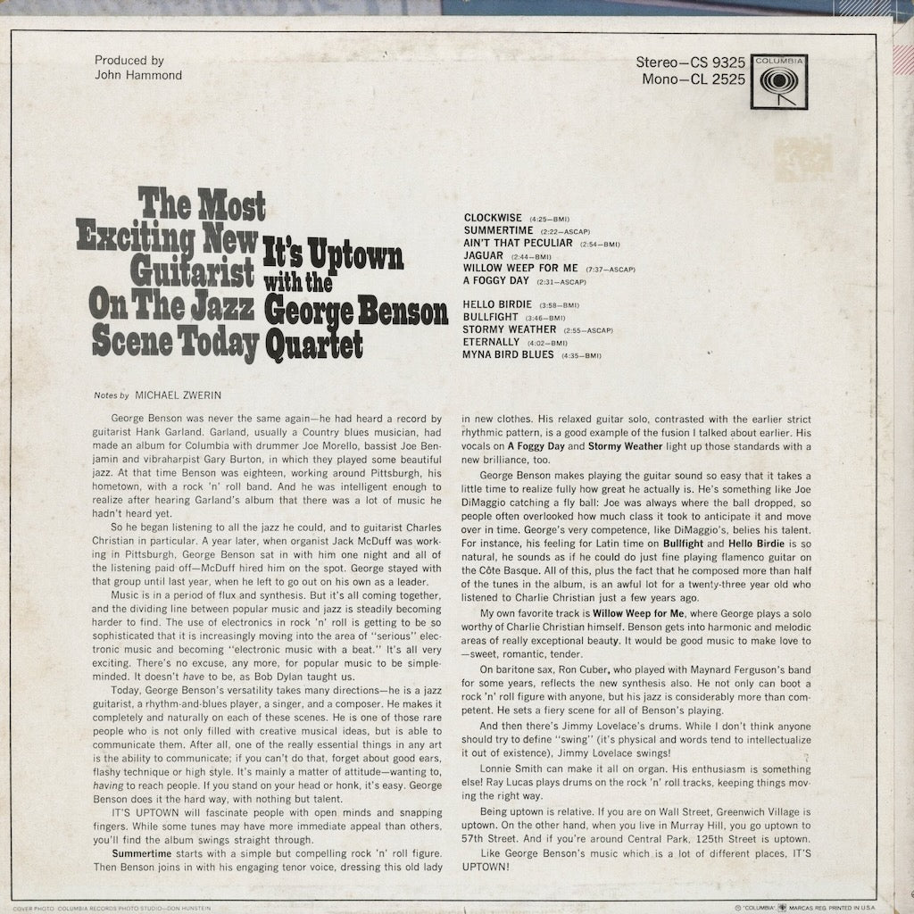George Benson - It's Uptown (CS 9325) 1971 US Columbia｜中古LP