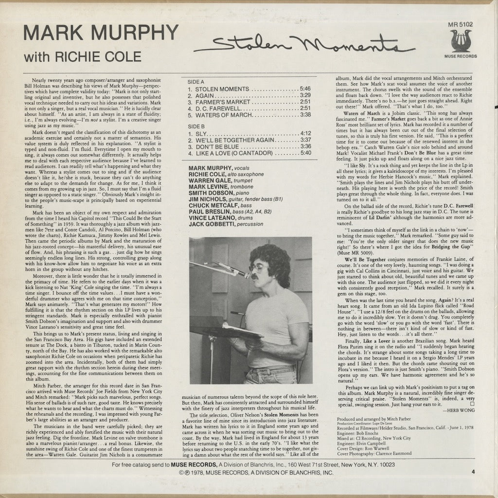 Mark Murphy / マーク・マーフィ / Stolen Moments (MR 5102)