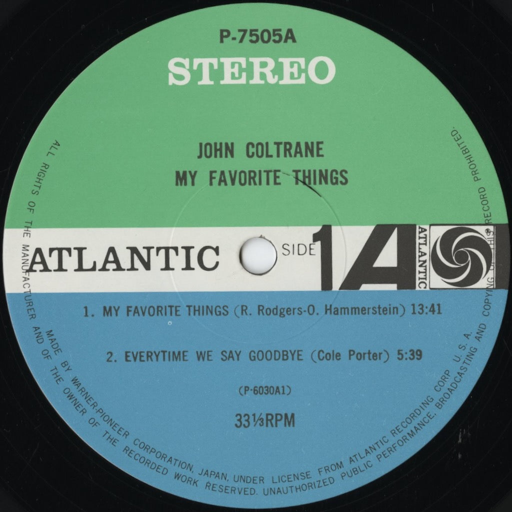 John Coltrane - My Favorite Things (P-7505A) 1976 JPN Atlantic｜中古LP