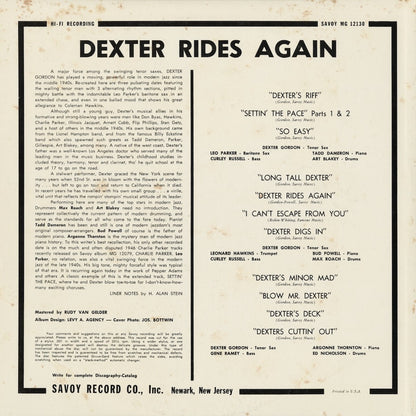 Dexter Gordon - Dexter Rides Again (MGJ-12130) 1985 JPN Savoy｜中古LP