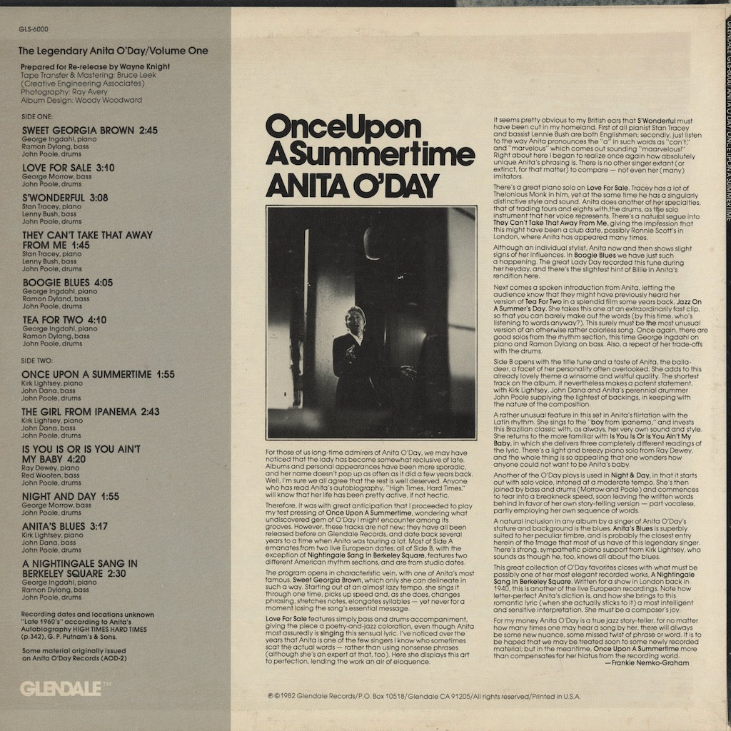 Anita O'Day / アニタ・オデイ / Once Upon A Summertime (GLS-6000)
