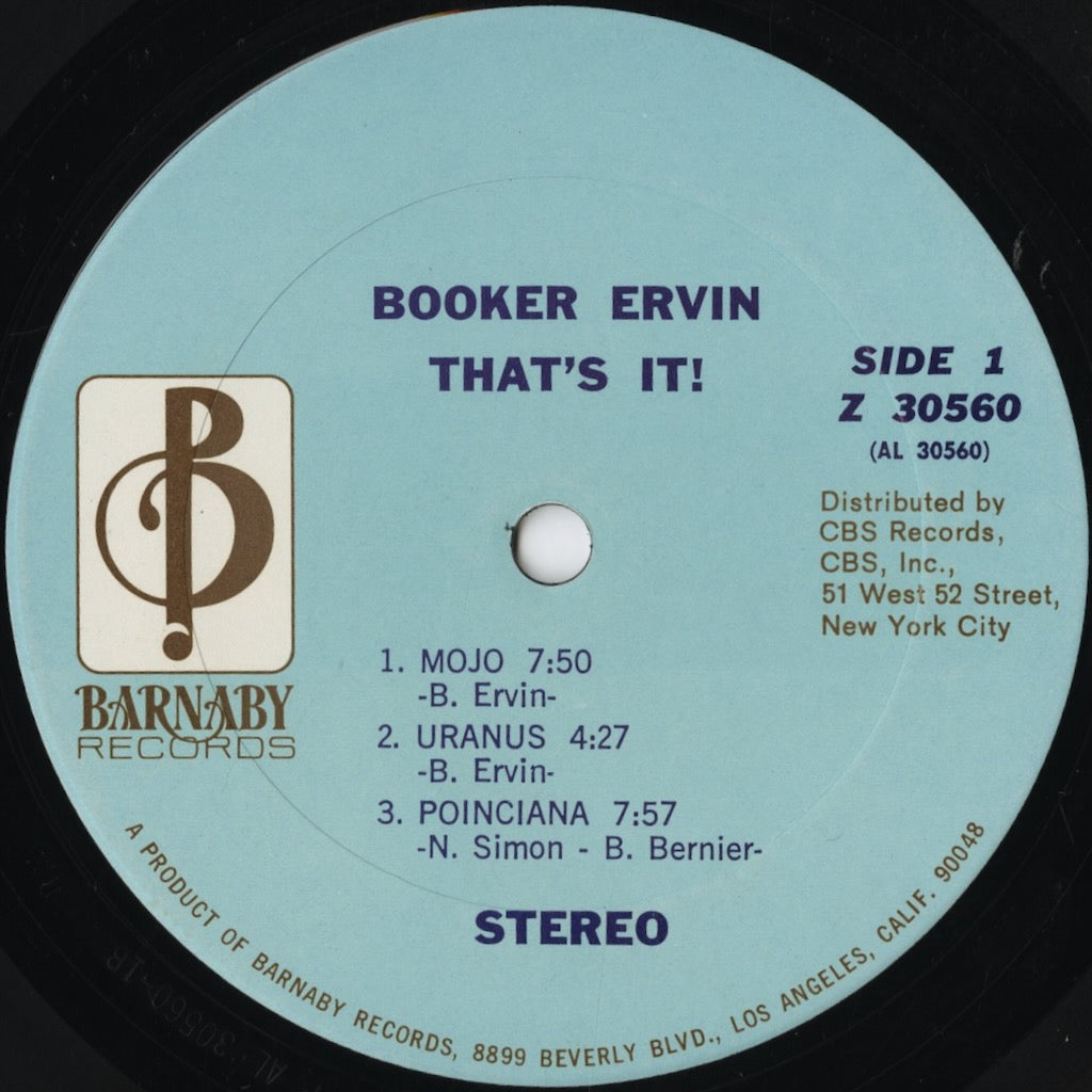 Booker Ervin – That’s It! (Z 30560) LP 1970 US Barnaby | 中古LP