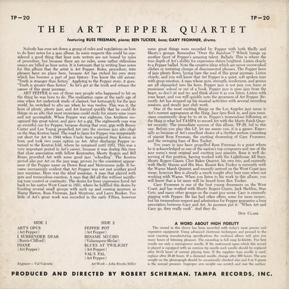 Art Pepper Quartet - Art Pepper Quartet (1957) (TP-20) 1958 US Tampa｜中古LP