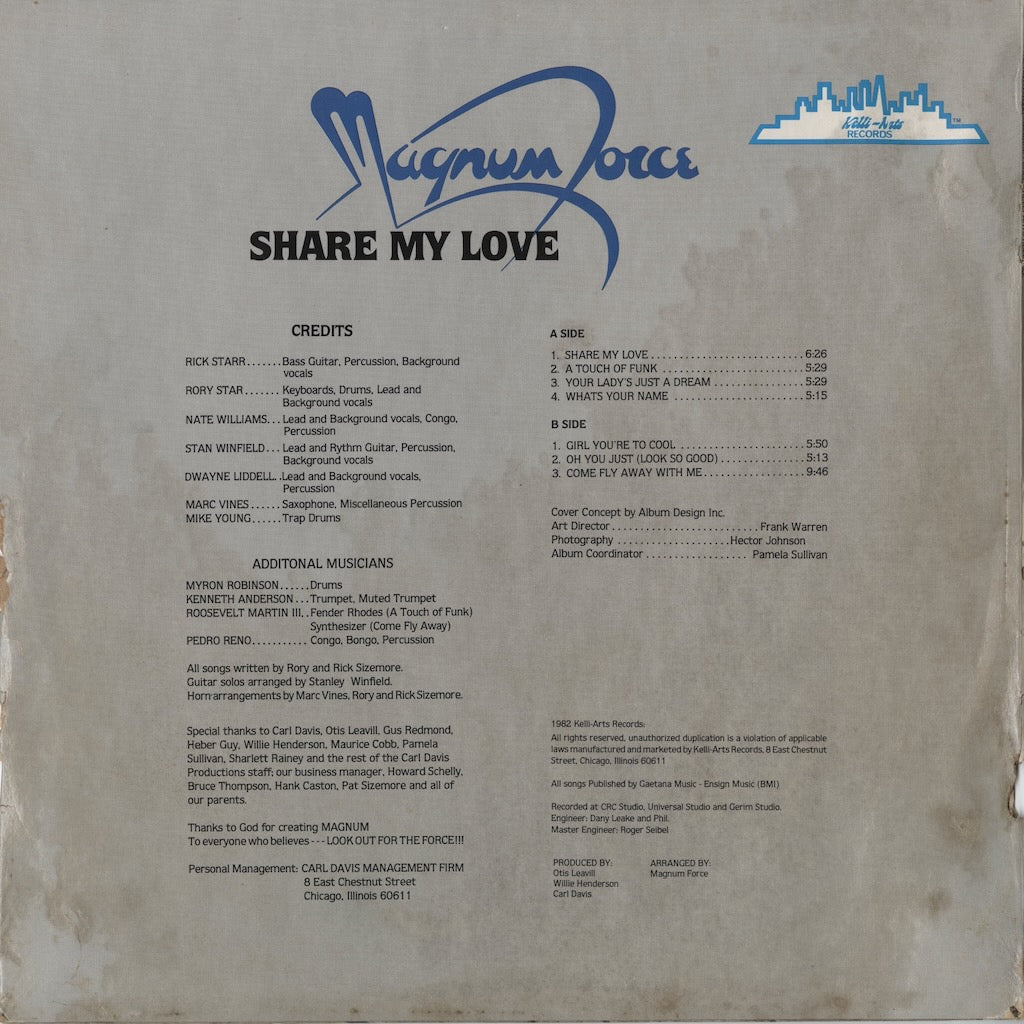 Magnum Force - Share My Love (KA-7-1-1000) LP 1982 US Kelli-Arts Records｜中古LP