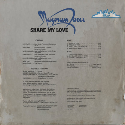 Magnum Force - Share My Love (KA-7-1-1000) LP 1982 US Kelli-Arts Records｜中古LP
