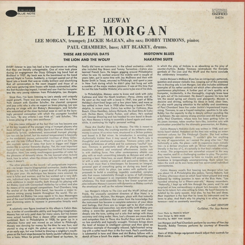 Lee Morgan / リー・モーガン / Lee Way (BST-84034)