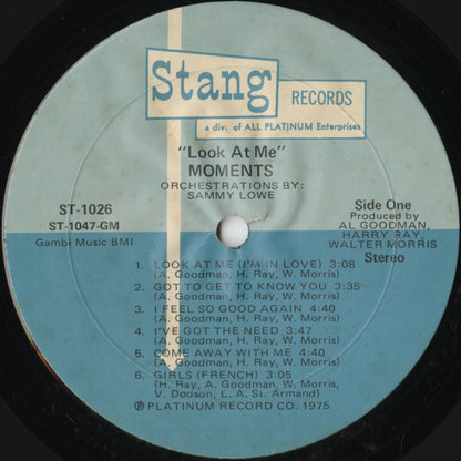 The Moments - Look At Me (ST-1026) 1975 US Stang｜中古LP