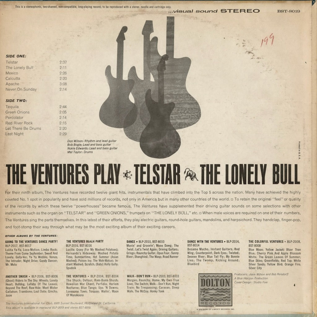 The Ventures - Play Telstar - The Lonely Bull And Others (BST-8019) 1960's US Dolton/Liberty｜中古LP
