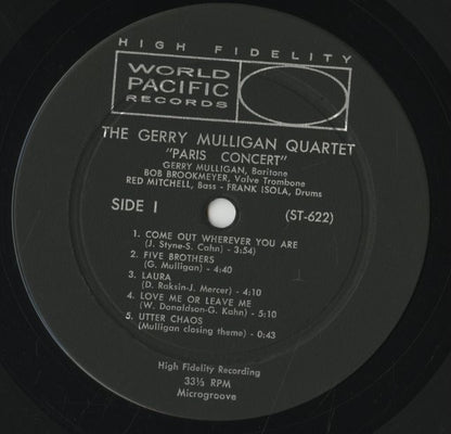 Gerry Mulligan Quartet / ジェリー・マリガン / Paris Concert (PJ-1210)