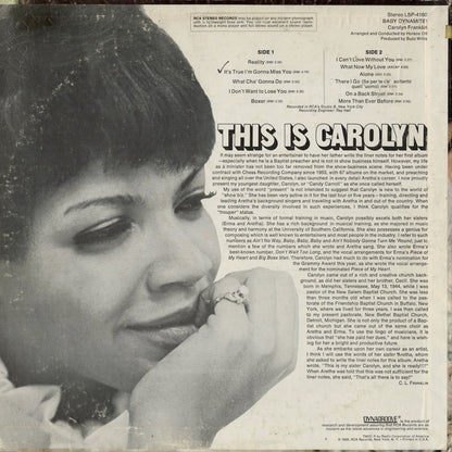 Carolyn Franklin - Baby Dynamite! (LSP-4160) LP 1969 US RCA Victor｜中古LP