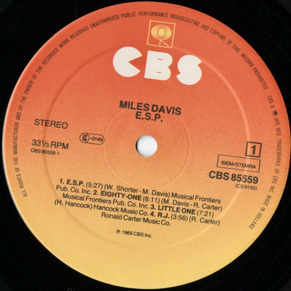 Miles Davis / マイルス・デイヴィス / E.S.P. (CBS 85559)