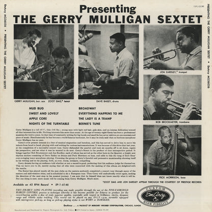 Gerry Mulligan / ジェリー・マリガン / Presenting The Gerry Mulligan Sextet (15PJ-22(M))