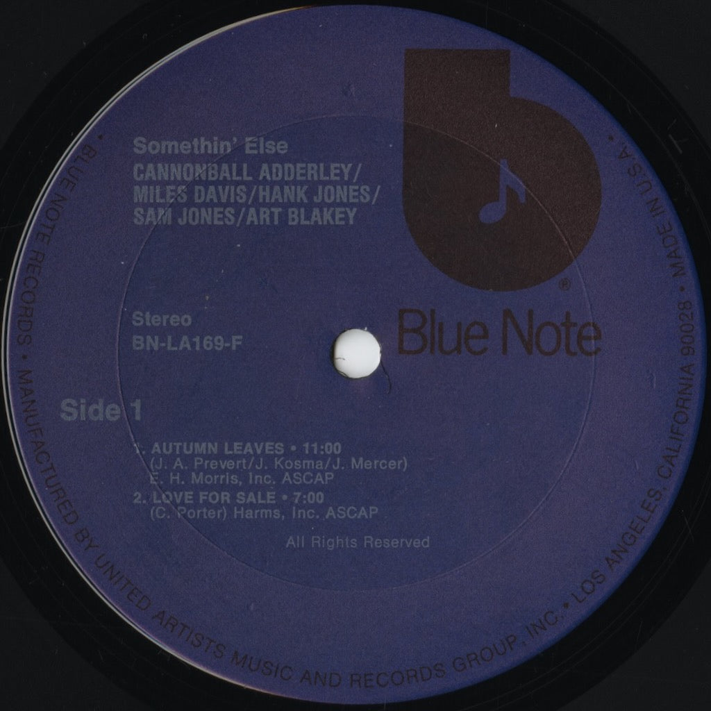 Cannonball Adderley - Somethin’ Else (BN-LA-169-F) LP 1973 US Blue Note｜中古LP