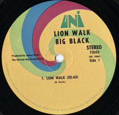 Big Black - Lion Walk (73033) LP 1968 US Uni｜中古LP