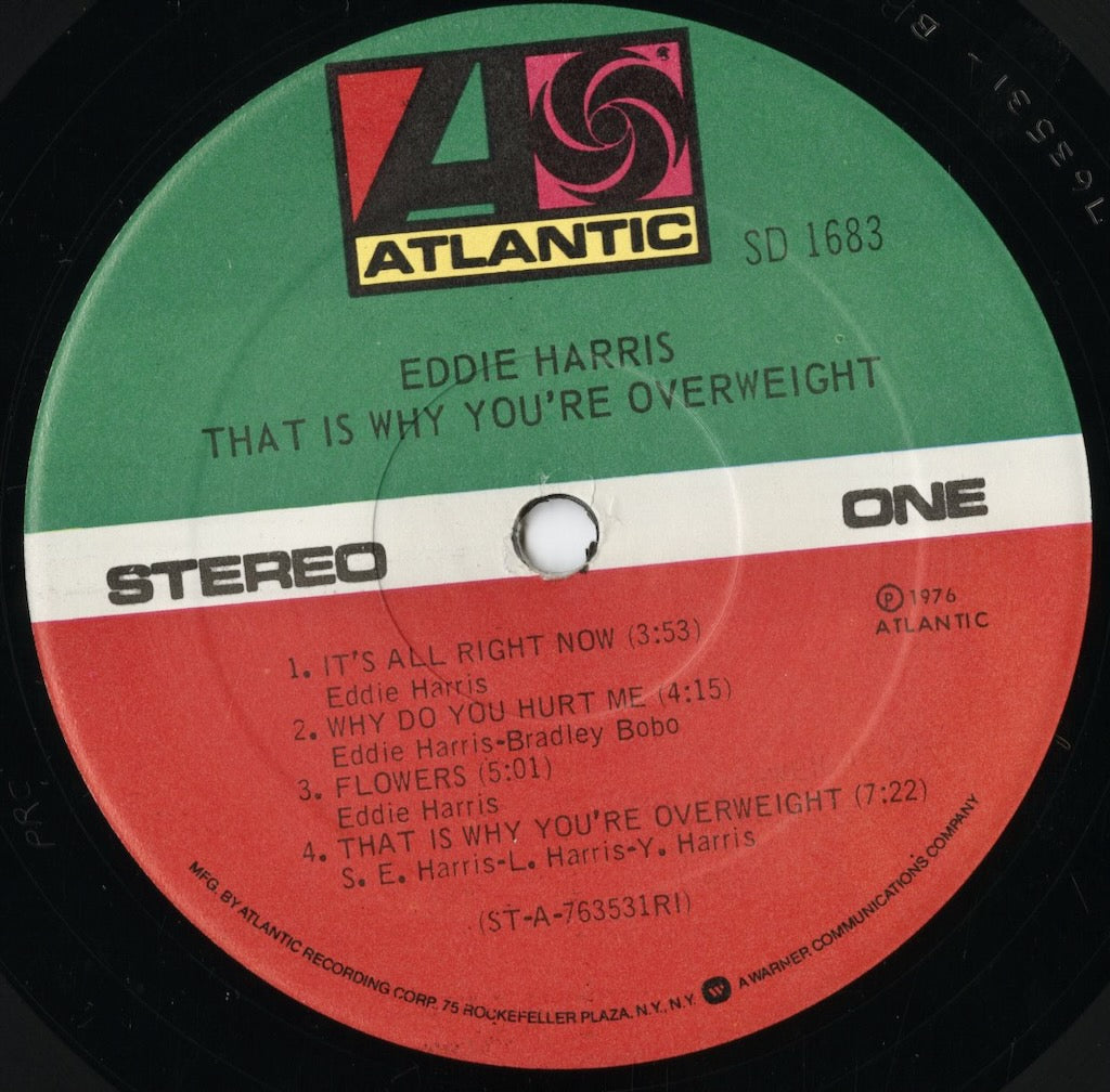 Eddie Harris – That Is Why You're Overweight (SD 1683) LP 1976 US Atlantic｜中古LP