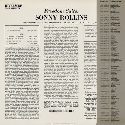 Sonny Rollins - Freedom Suite (OJC-067) 1983 US Riverside / Original Jazz Classics｜中古LP