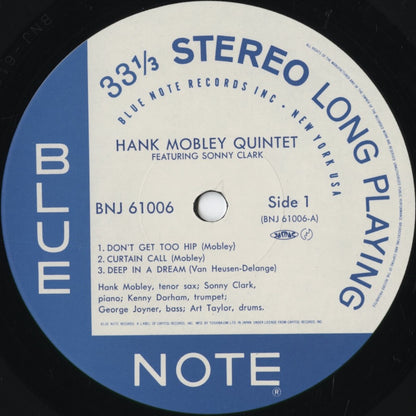 Hank Mobley - Hank Mobley Quintet Featuring Sonny Clark (BNJ 61006) 1984 JPN Blue Note｜中古LP