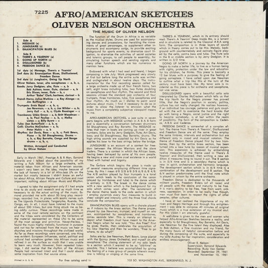 Oliver Nelson - Afro/American Sketches (PRLP 7225) 1964 US Prestige｜中古LP