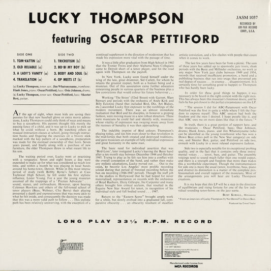 Lucky Thompson Featuring Oscar Pettiford - S.T. (JASM 1037) 1984 UK Jasmine｜中古LP