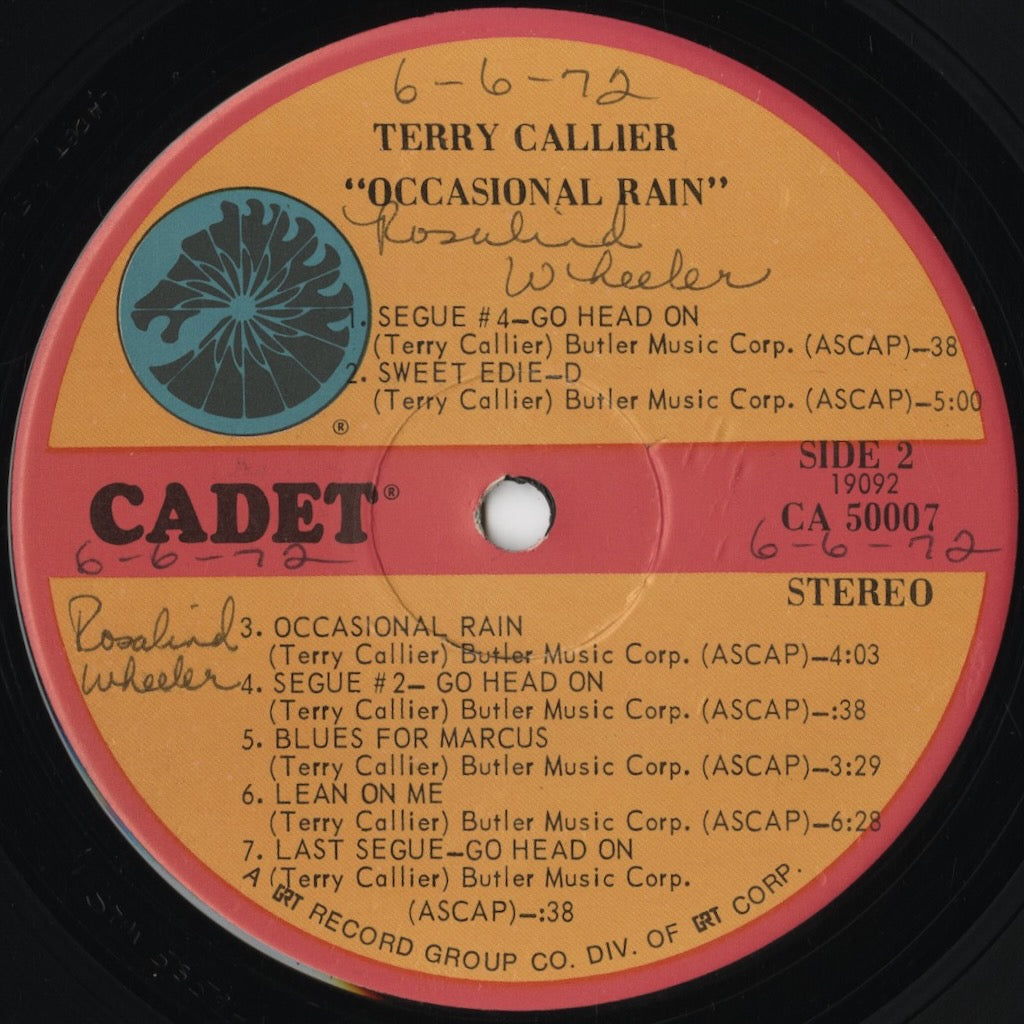 Terry Callier – Occasional Rain (CA-50007) LP 1972 US Cadet | 中古LP