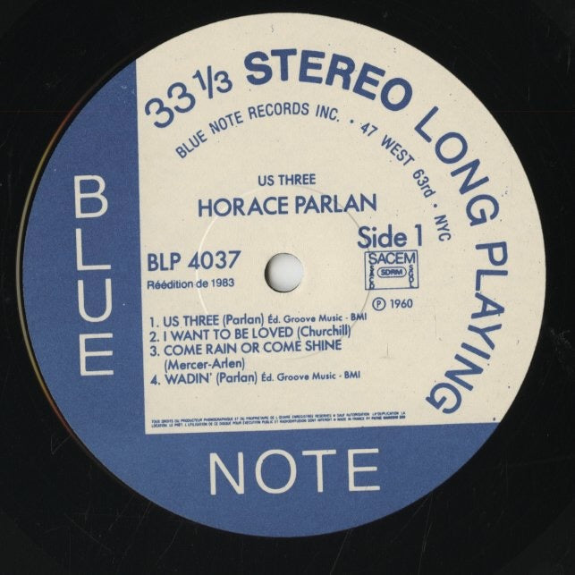 Horace Parlan / ホレス・パーラン / Us Three (BLP 4037)