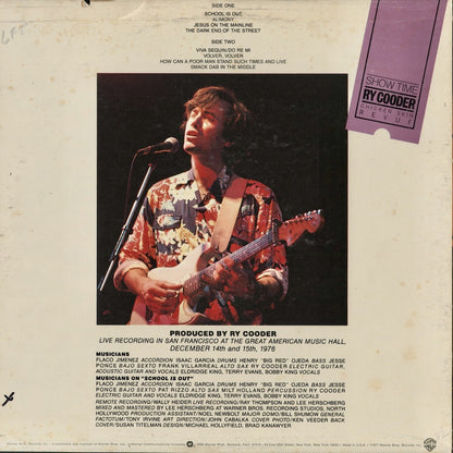 Ry Cooder - Show Time (BS 3059) 1980's US Warner Bros.｜中古LP