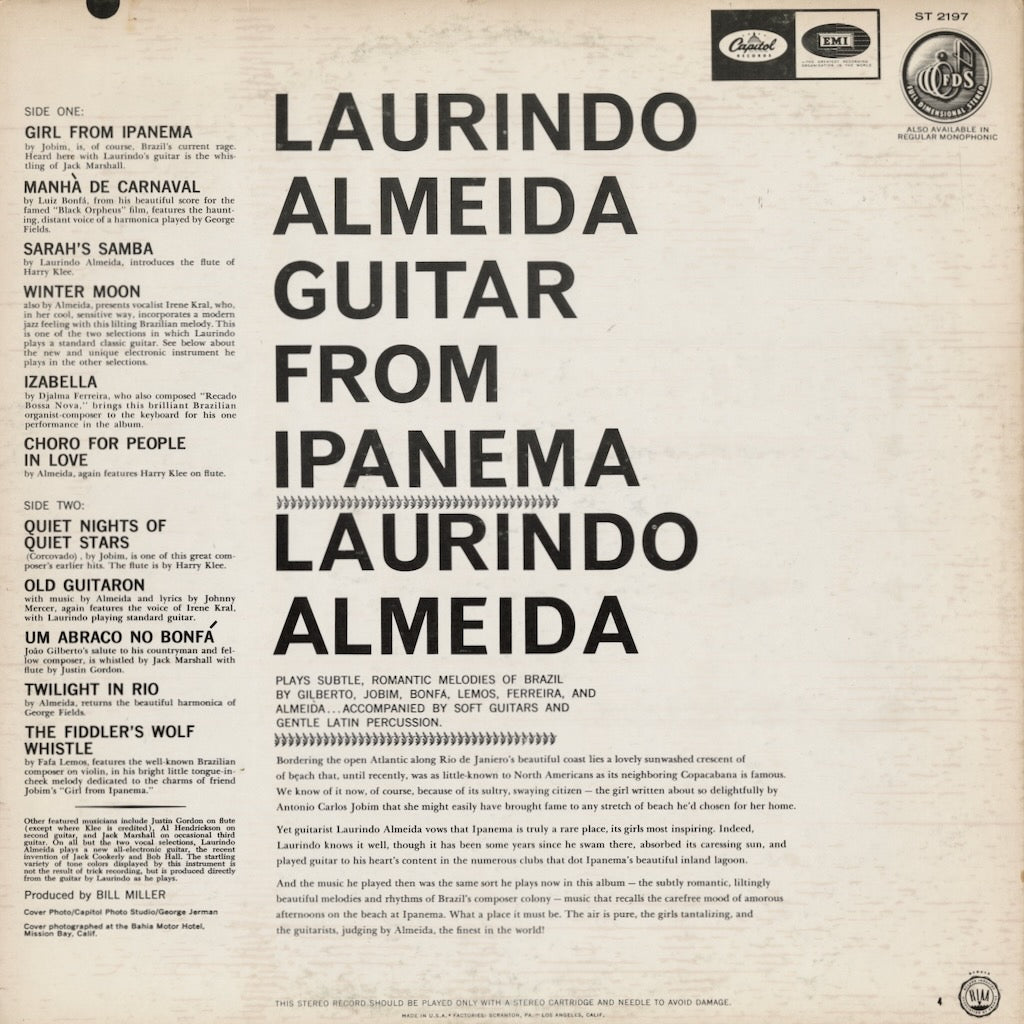 Laurindo Almeida / ローリンド・アルメイダ / Guitar From Ipanema (ST-2197)