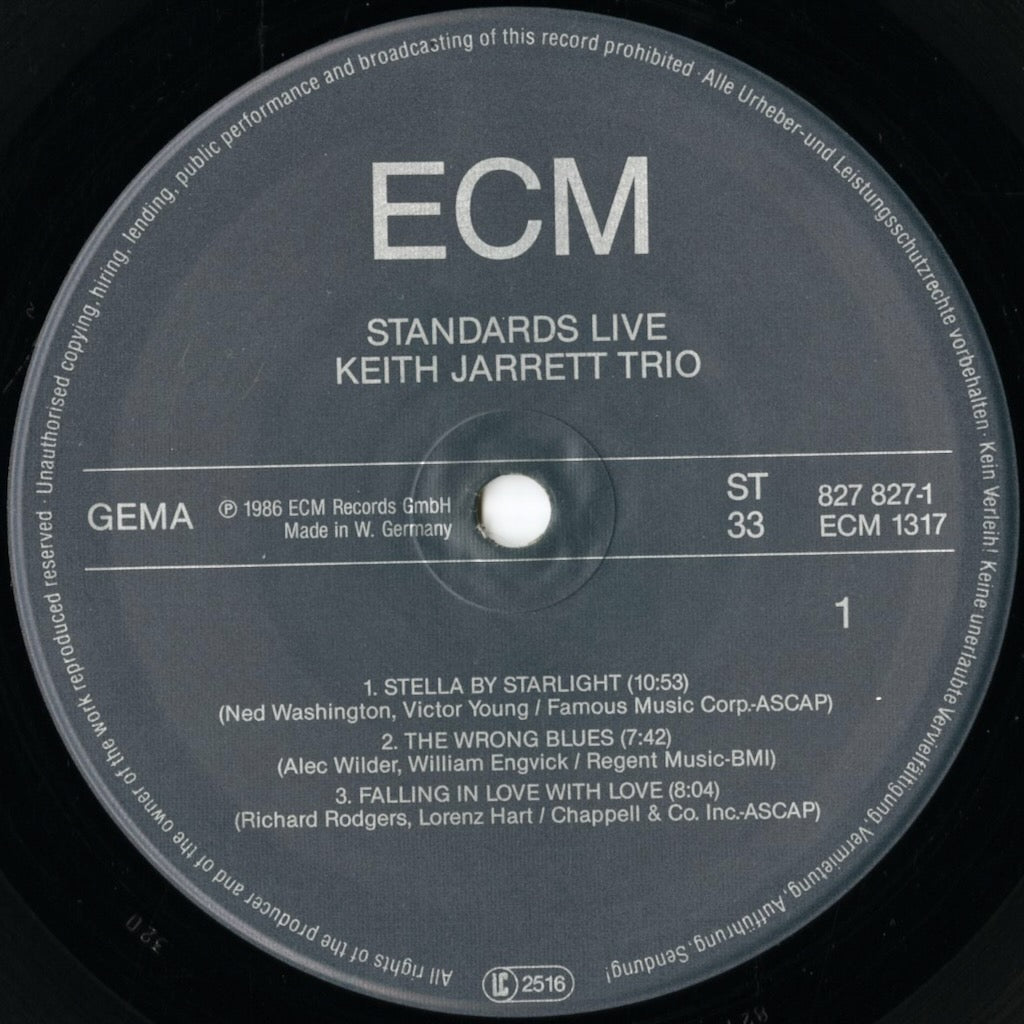 Keith Jarrett / キース・ジャレット / Standards Live (ECM 1317)