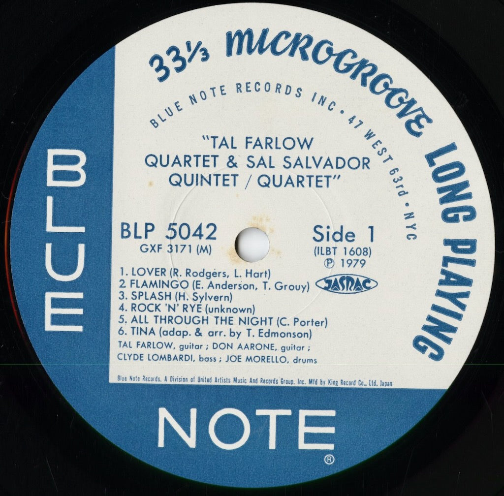Tal Farlow Quartet & Sal Salvador Quintet - Quartet / S.T. (GXF 3171(M)) 1979 JPN Blue Note｜中古LP
