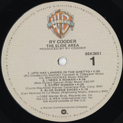 Ry Cooder - The Slide Area (BSK 3651) LP 1982 US Warner Bros.
