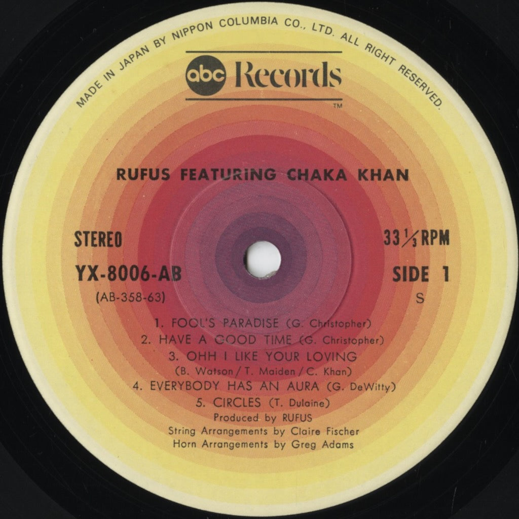 Rufus - Rufus Featuring Chaka Khan (YX-8006-AB) 1976 JPN ABC｜中古LP