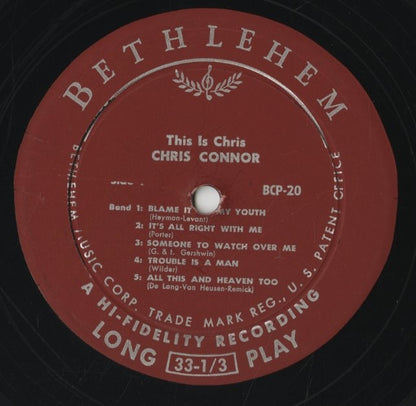 Chris Connor / クリス・コナー / This Is Chris (BCP-20)