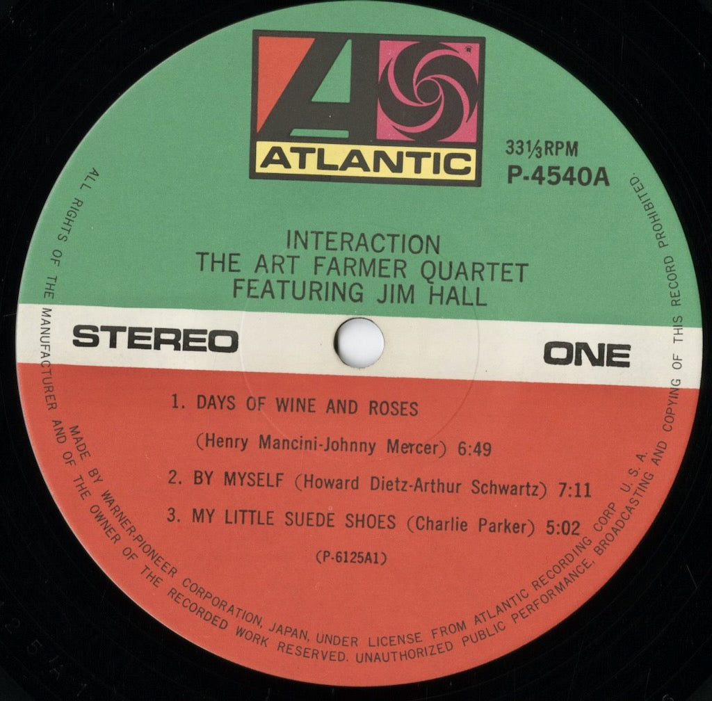 The Art Farmer Quartet Featuring Jim Hall - Interaction (P-4540A) LP 1976 JPN Atlantic｜中古LP
