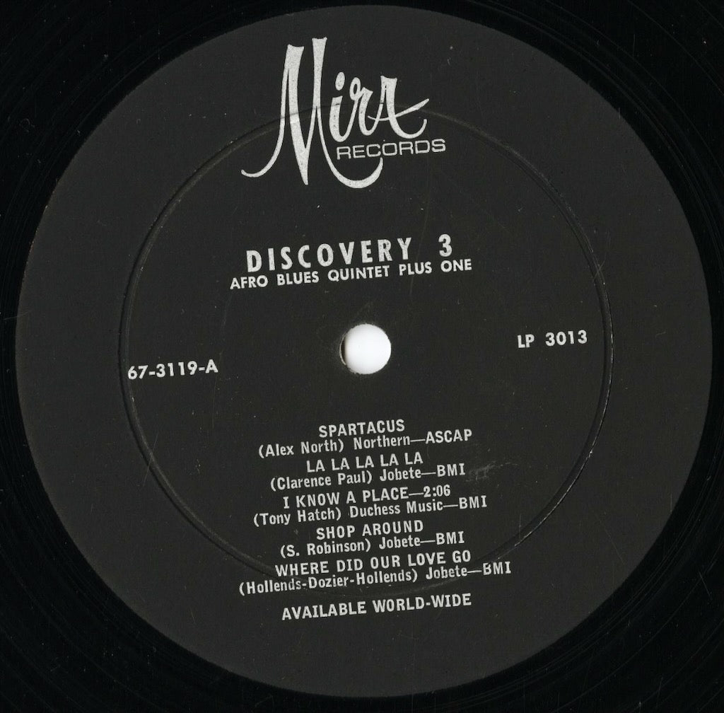 The Afro Blues Quintet Plus 1 - Discovery 3 (LP 3013) LP 1967 US Mira｜中古LP