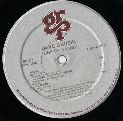 Dave Grusin - One Of A Kind (GRP-A-1011) 1984 US GRP Records｜中古LP