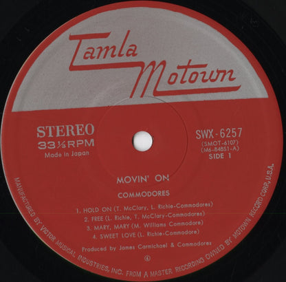 Commodores - Movin' On (SWX-6257) 1975 JPN Tamla/Motown｜中古LP