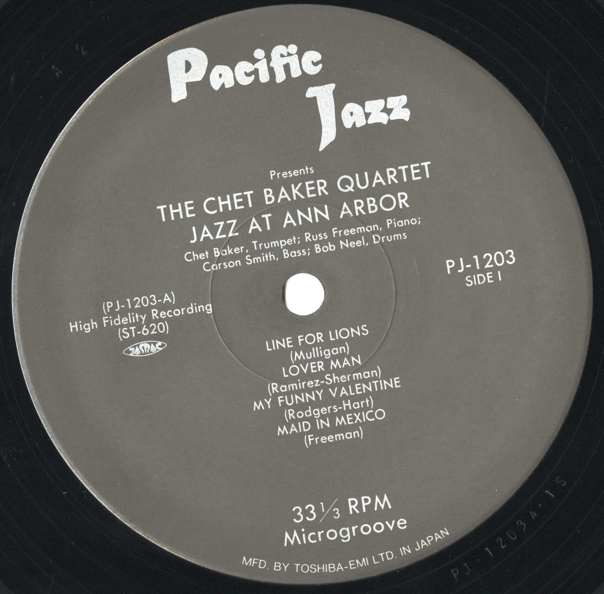 Chet Baker / チェット・ベイカー / Jazz At Ann Arbor (PJ-1203)